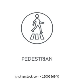 Pedestrian linear icon. Pedestrian concept stroke symbol design. Thin graphic elements vector illustration, outline pattern on a white background, eps 10.