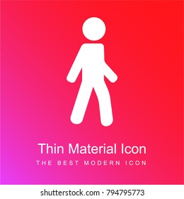 Pedestrian Man red and pink gradient material white icon minimal design