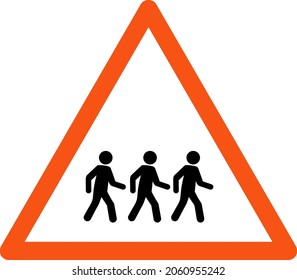 Pedestrian Men Warning vector icon. A flat illustration design of Pedestrian Men Warning icon on a white background.