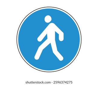 Pedestrian Path Road Sign - Traffic Regulation Symbol - High Quality Vectorial Graphic