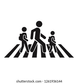 pedestrian pointer icon, a mature and two children