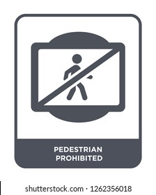 pedestrian prohibited icon vector on white background, pedestrian prohibited trendy filled icons from Traffic signs collection, pedestrian prohibited simple element illustration
