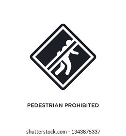 pedestrian prohibited isolated icon. simple element illustration from traffic sign concept icons. pedestrian prohibited editable logo sign symbol design on white background. can be use for web and