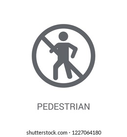 pedestrian prohibited sign icon. Trendy pedestrian prohibited sign logo concept on white background from Traffic Signs collection. Suitable for use on web apps, mobile apps and print media.