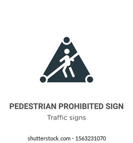 Pedestrian prohibited sign vector icon on white background. Flat vector pedestrian prohibited sign icon symbol sign from modern traffic sign collection for mobile concept and web apps design.