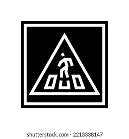 pedestrian road sign glyph icon vector. pedestrian road sign sign. isolated symbol illustration