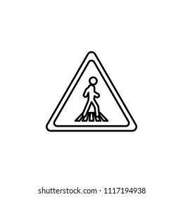 pedestrian road sign icon. Element of traffic signs icon for mobile concept and web apps. Thin line pedestrian road sign icon can be used for web and mobile on white background