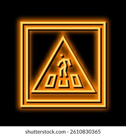 pedestrian road sign neon light sign vector. pedestrian road sign illustration