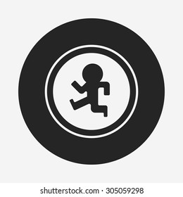Pedestrian sign icon