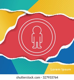 Pedestrian sign line icon