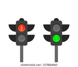 Pedestrian sign, stop and go.