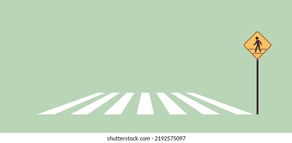 Pedestrian sign and traffic road sign flat vector illustration.