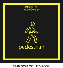 pedestrian sketch vector icon