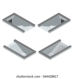 Pedestrian subway. Underpass. Flat 3d isometric vector illustration. For infographics and design 