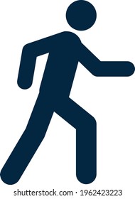 Pedestrian symbol for map and navigation application simple line icon isolated on white background. Pedestrian crossing road sign.