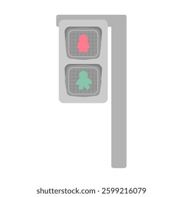 Pedestrian traffic light illustration (all lights on)