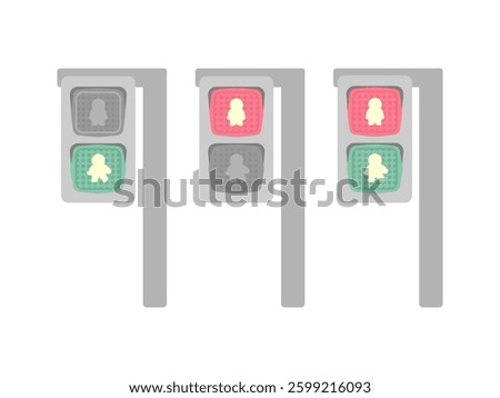 Pedestrian traffic light illustration set