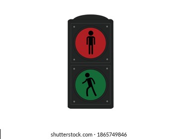 Pedestrian Traffic Light Isolated On White Stock Vector (Royalty Free ...