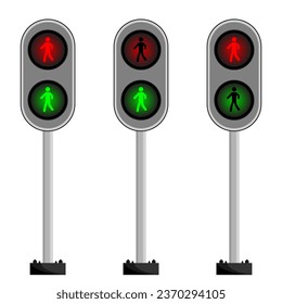 Pedestrian traffic light sign. Vector design.