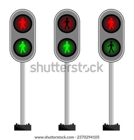 Pedestrian traffic light sign. Vector design.