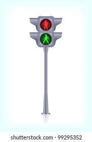 Pedestrian traffic light, vector.