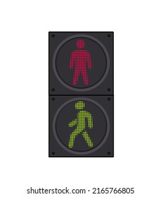 pedestrian traffic lights red and green. Illustration isolated on white background EPS 10