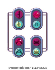 pedestrian traffic lights set
