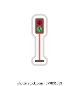 Pedestrian traffic lights sticker