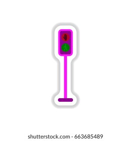 Pedestrian traffic lights sticker