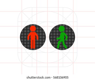 Pedestrian Traffic Lights Vector Icon