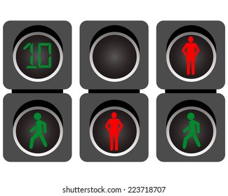 pedestrian traffic on the roads on a white background 