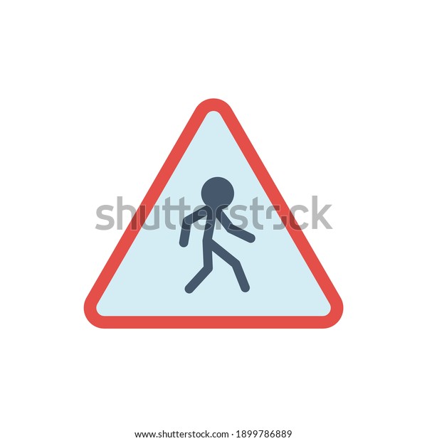 Pedestrian\
traffic sign, pedestrian crossing ahead symbol  in solid black flat\
shape glyph icon, isolated on white\
background