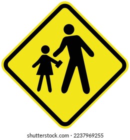 Pedestrian traffic. Signposted pedestrian crossing. School area. Signposted passage for schoolchildren. CTB