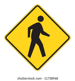 Pedestrian Traffic Warning On White Stock Vector (Royalty Free ...