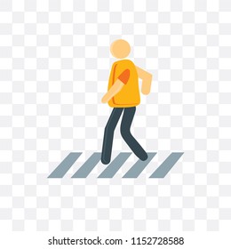 Pedestrian vector icon isolated on transparent background, Pedestrian logo concept