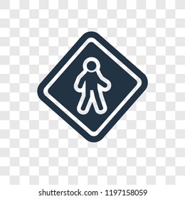 Pedestrian vector icon isolated on transparent background, Pedestrian transparency logo concept