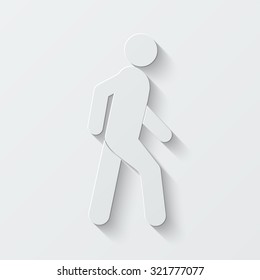 pedestrian vector icon - paper illustration