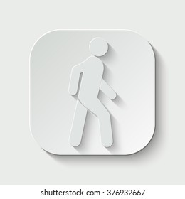 pedestrian vector icon - paper illustration