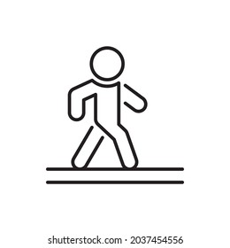 Pedestrian vector outline icon style illustration. Eps 10 file