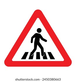 pedestrian walk road crossing safety warning sign direction right pedestrian road crossing area zebra cross