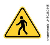 pedestrian walk safety yellow triangle sign pedestrian wakway road crossing