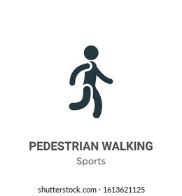 Pedestrian walking glyph icon vector on white background. Flat vector pedestrian walking icon symbol sign from modern sports collection for mobile concept and web apps design.