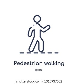 pedestrian walking icon from sports outline collection. Thin line pedestrian walking icon isolated on white background.