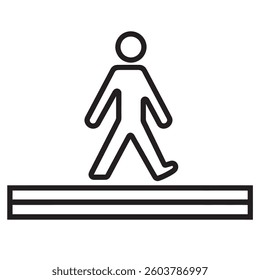Pedestrian walking on a crosswalk