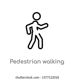 pedestrian walking vector line icon. Simple element illustration. pedestrian walking outline icon from sports concept. Can be used for web and mobile