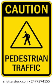 Pedestrian walkway crossing sign and labels