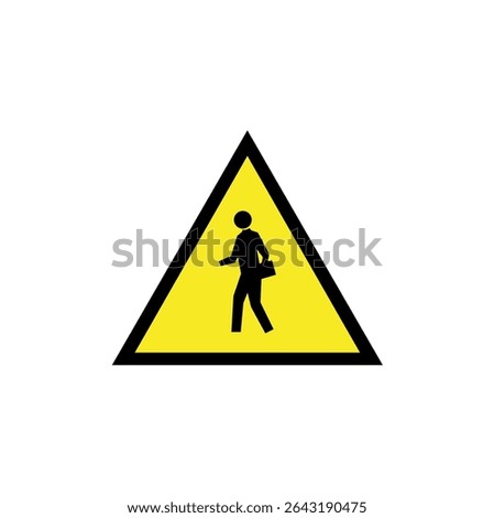 Pedestrian warning icon, suitable for warning design in certain places	
