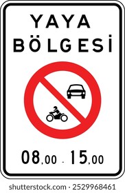 Zona Pedestre, Sinais De Aviso, Sinais De Tráfego Padrão Da Estrada Da Turquia (Turco: Karayollari Standart Trafik Isaret Levhalari, Tehlike Uyari Isaretleri, Yaya Bolgesi) 