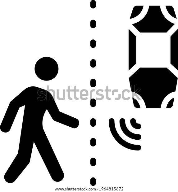 Pedestrians technological obstacles Vector glyph\
Icon Design, Autonomous driverless vehicle Symbol, Robo car Sign,\
Automated driving system stock illustration, Self-driving Car and\
Human Move Concept