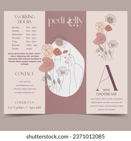 Pedi jelly spa leaflet template classical handdrawn